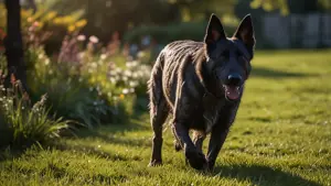 Dutch Shepherd in a Sunny Garden thumbnail