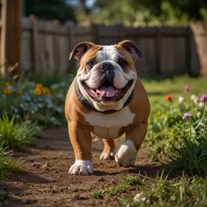 English Bulldog in the Garden thumbnail